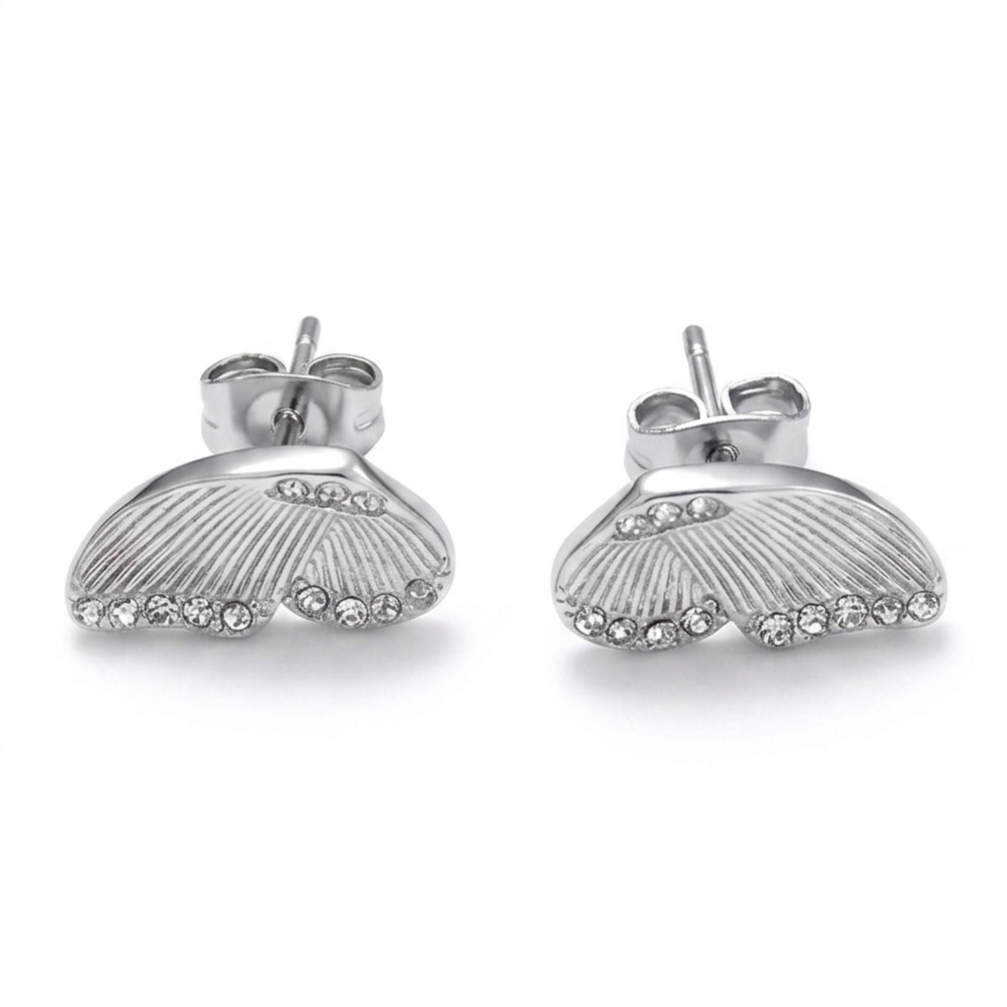 Jamie butterfly silver plated studs