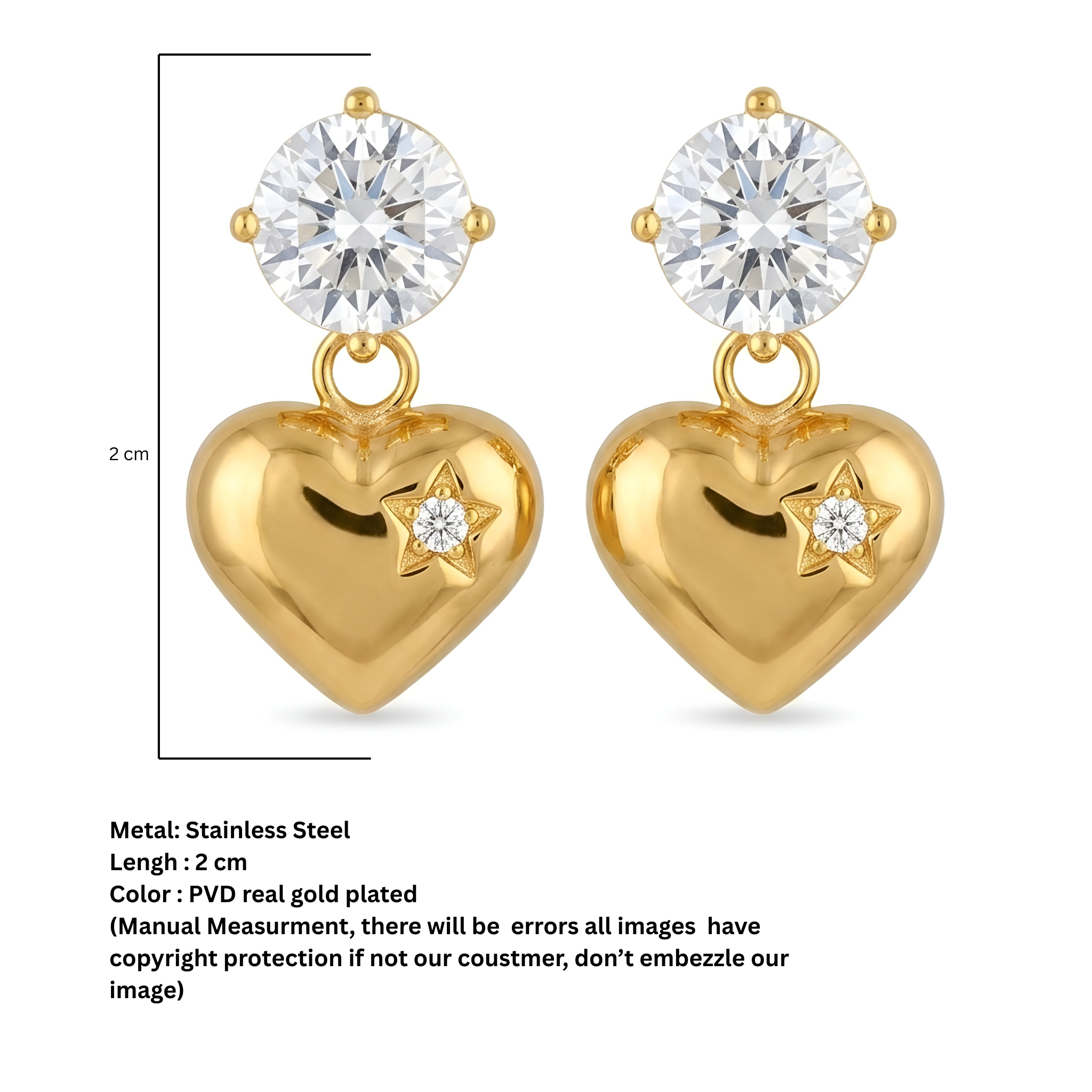 heart werig earrings