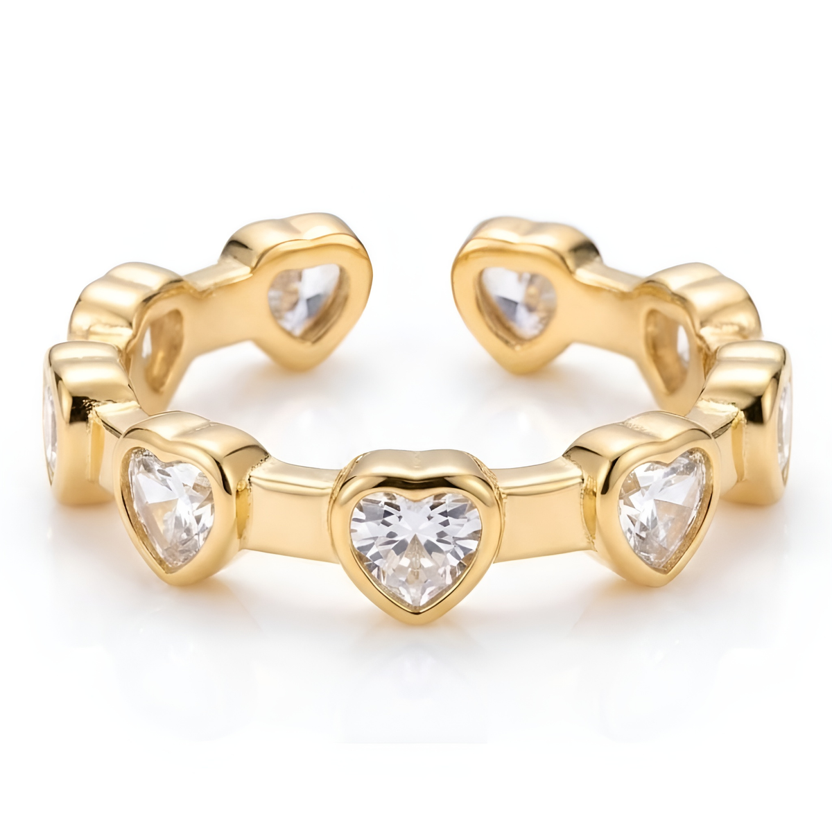 Golden Heart Eternity Ring