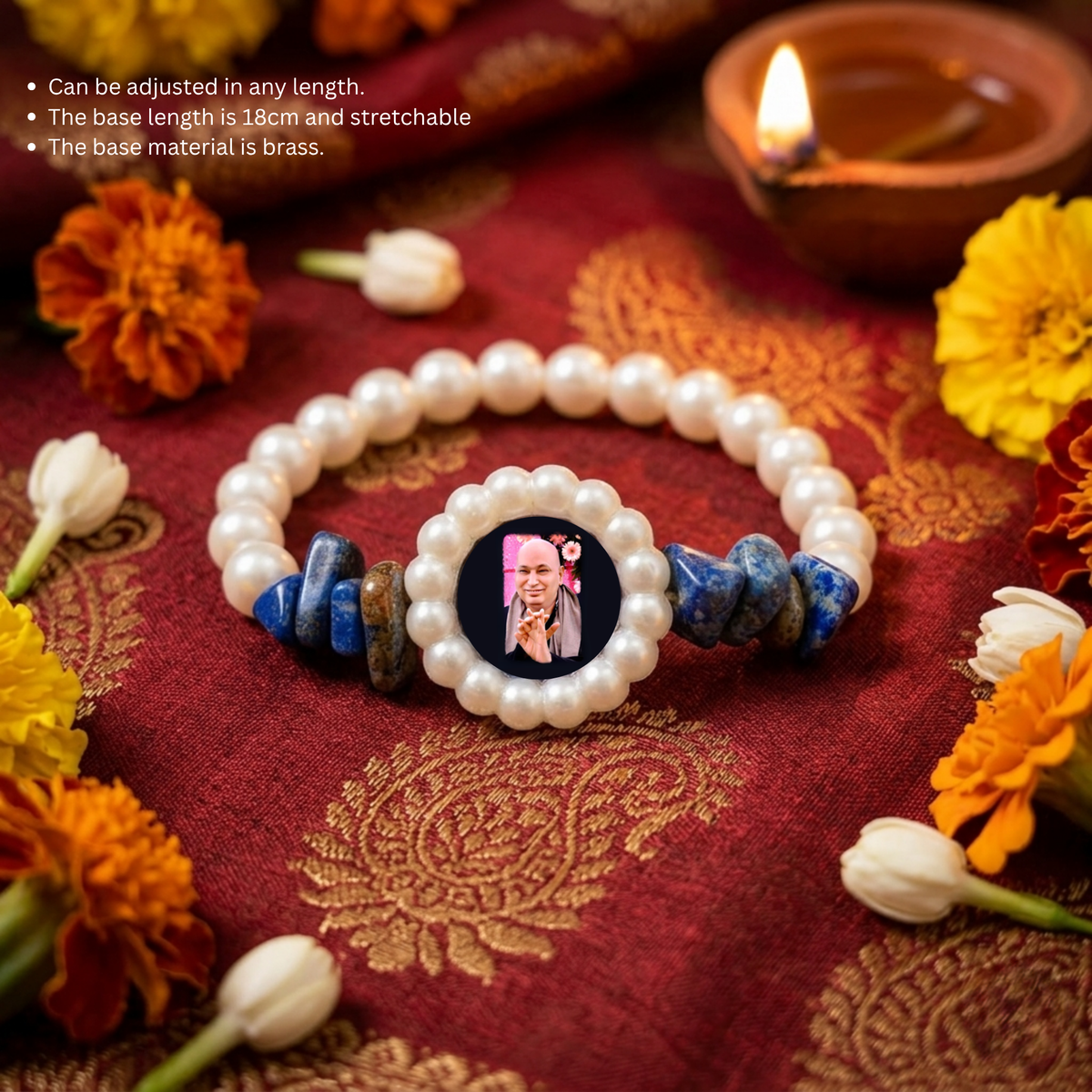 Guru Ji Blue Lapis & Pearl Bracelet