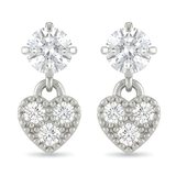 ZIRCON STUDED HEART EARINGS