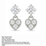 ZIRCON STUDED HEART EARINGS