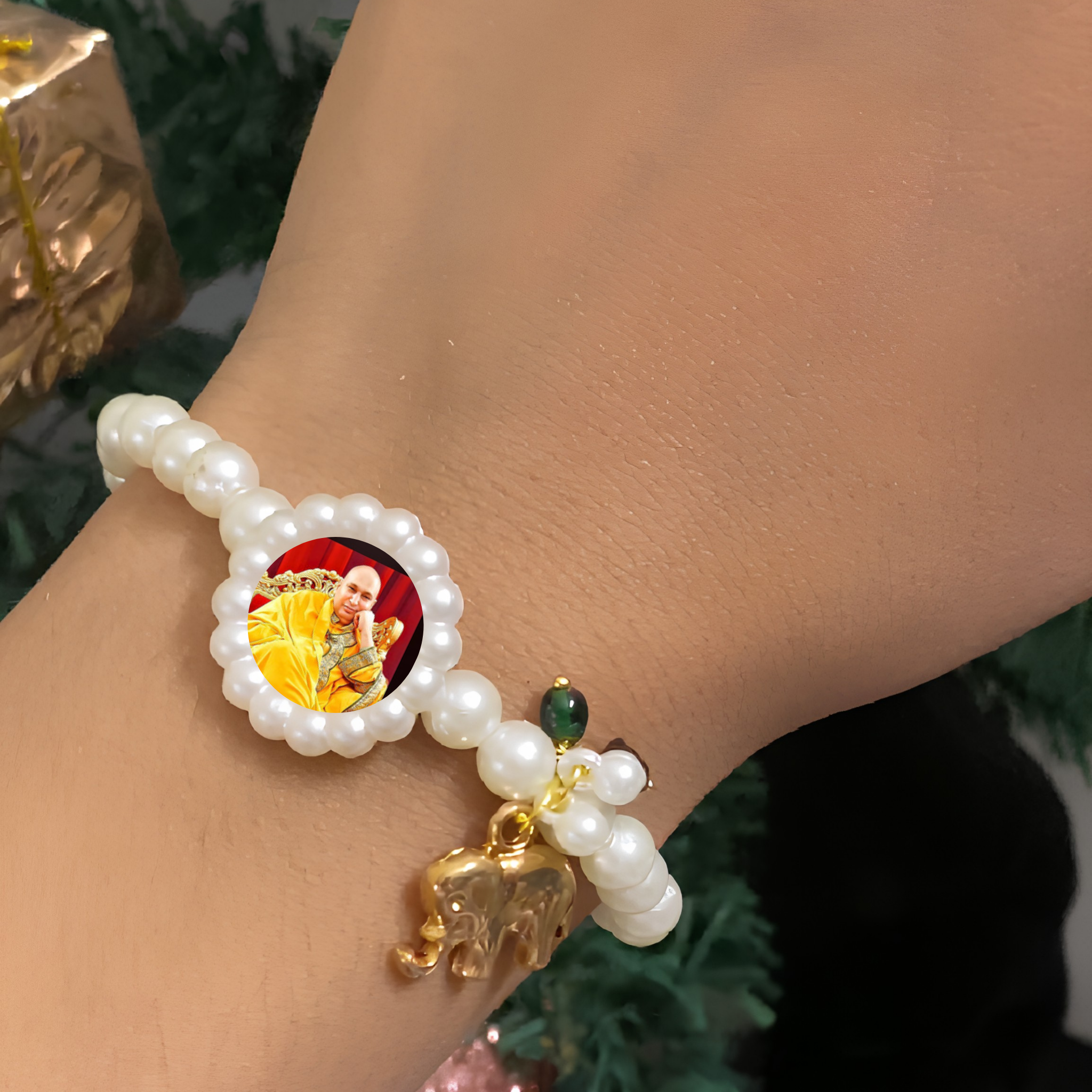 Sacred Kada with Golden Elephant Charm for Prosperity & Protection