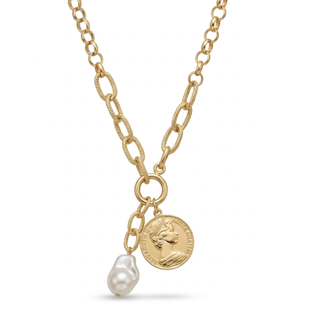 The Empress Baroque Pearl & Coin Lariat