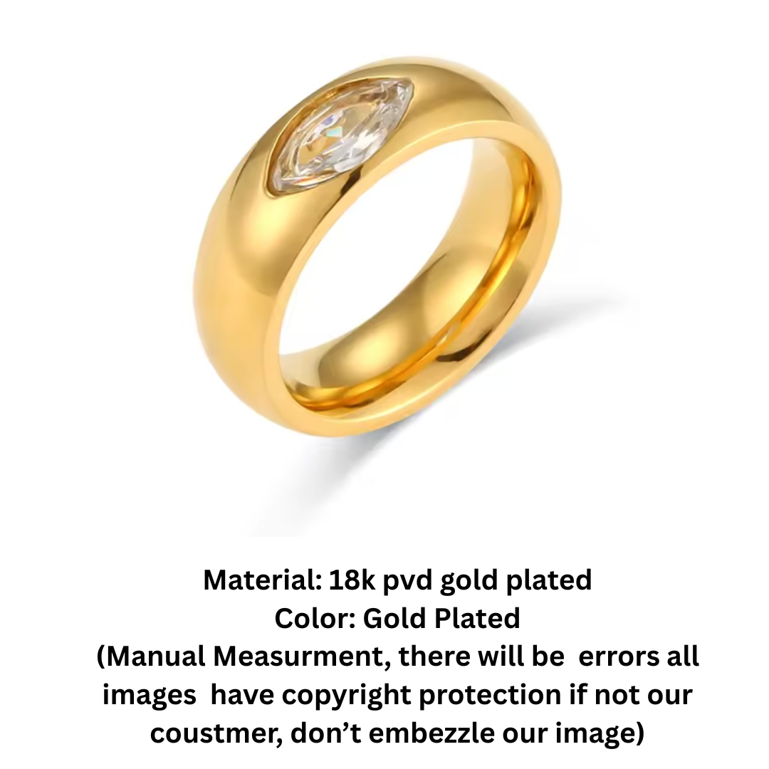 The Marquise Solitaire Dome Ring