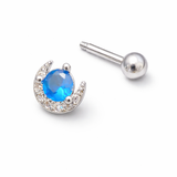 Celestial Azure Crescent Studs