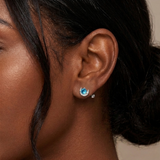Celestial Azure Crescent Studs