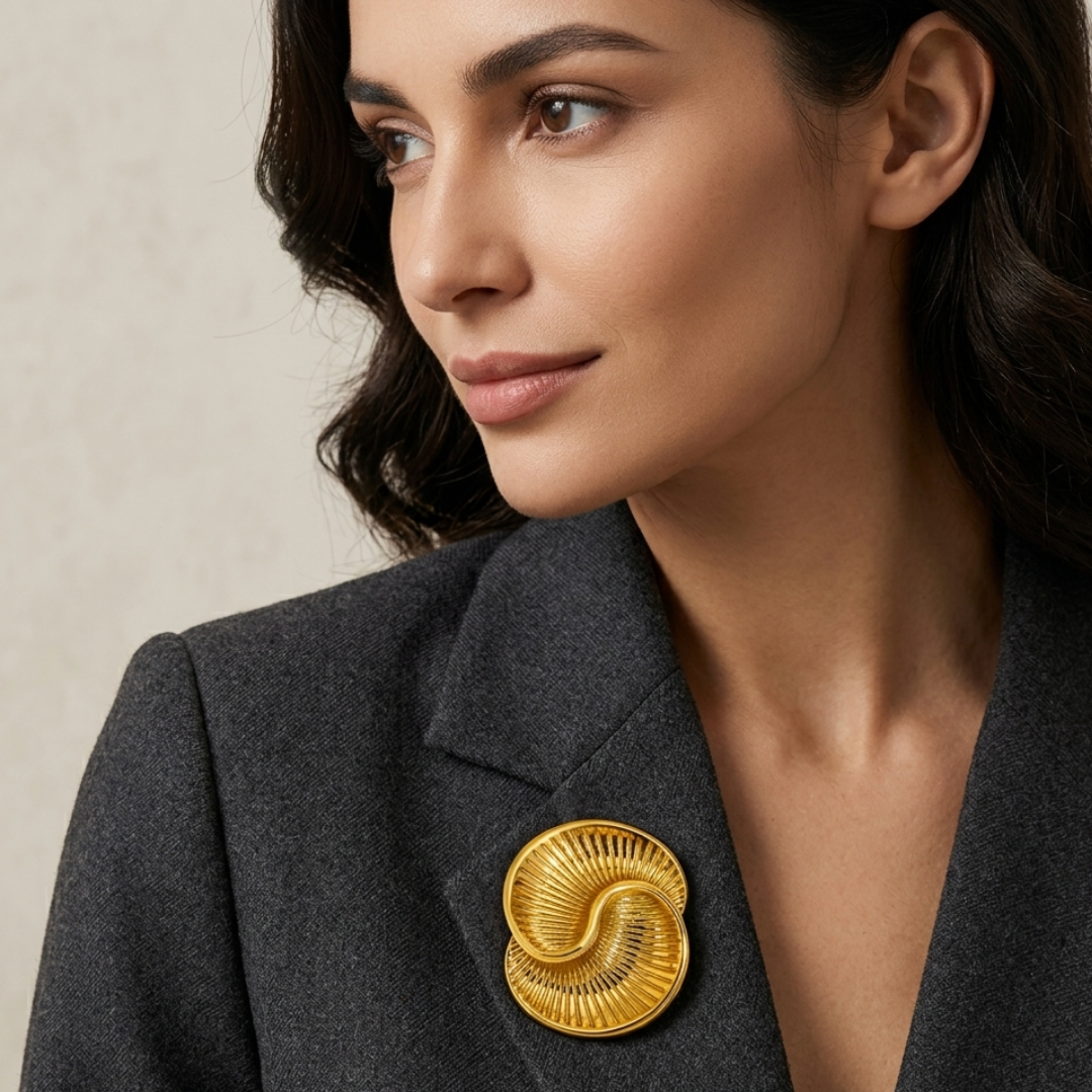 The Solara Radial Disc Brooch