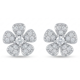 ZIRCON STUDDED FLOWER EARINGS