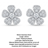 ZIRCON STUDDED FLOWER EARINGS