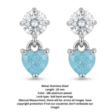 BLUE STONE HEART EARINGS