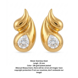 Golden Flame Teardrop Studs