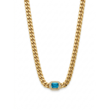 Emerald-Cut Azure Halo Pendant