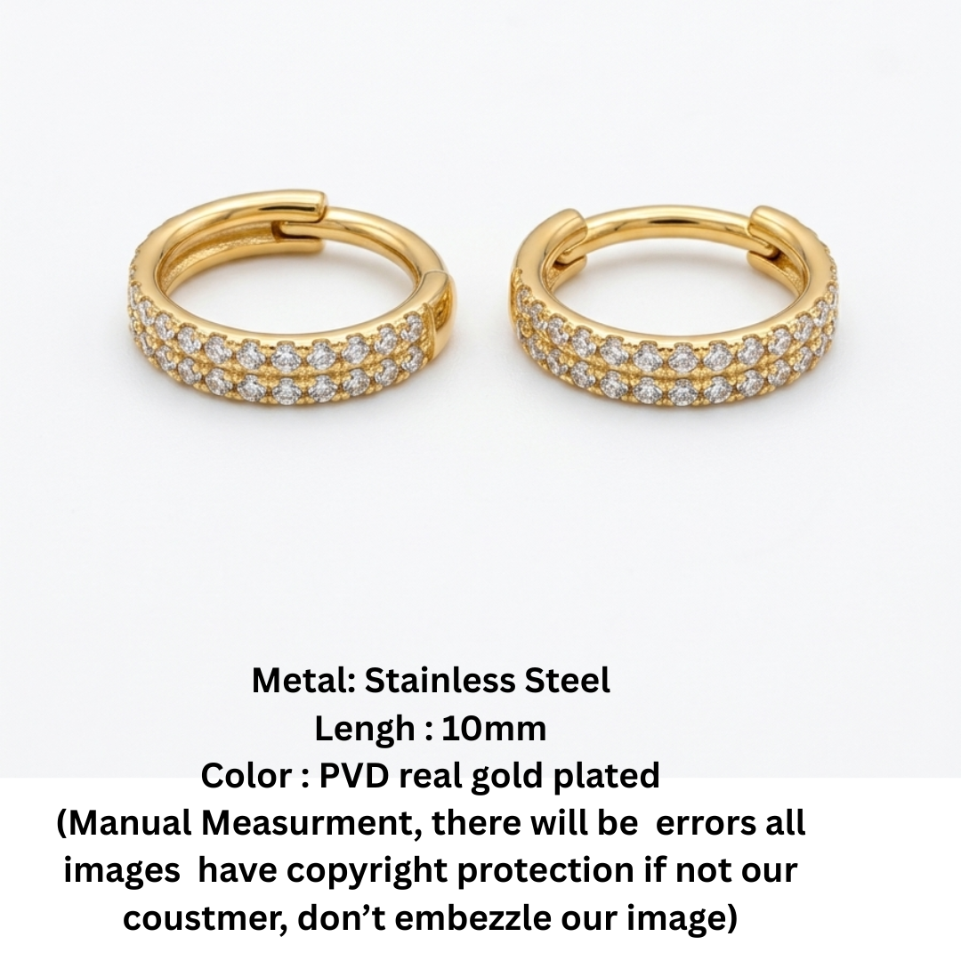 The Petite Pave Gold Huggies