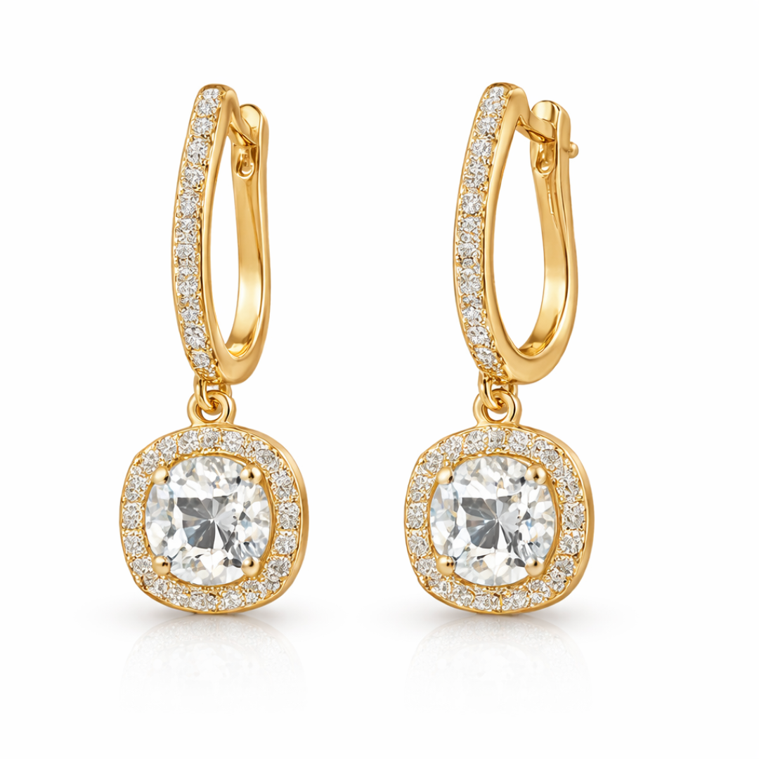 Aurora Luxe Halo Drop Earrings