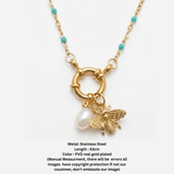 The Honeycomb Aqua Pearl Pendant