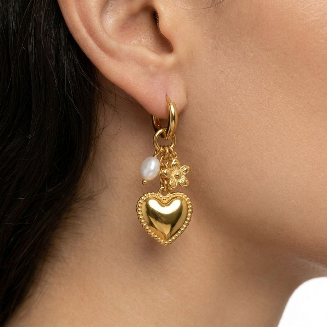 The Amora Charm Hoops