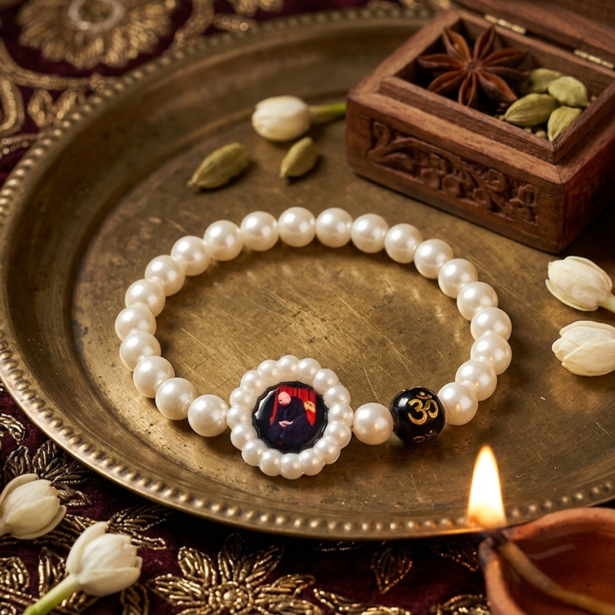 The "Shakti" Collection: Guruji Blessing Bracelet with Sacred Mantra Bead