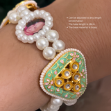 Divine Heritage: Guruji Swaroop Meenakari Blessing Bracelet