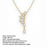 Marquise Bezel Cascade Diamond Pendant Necklace