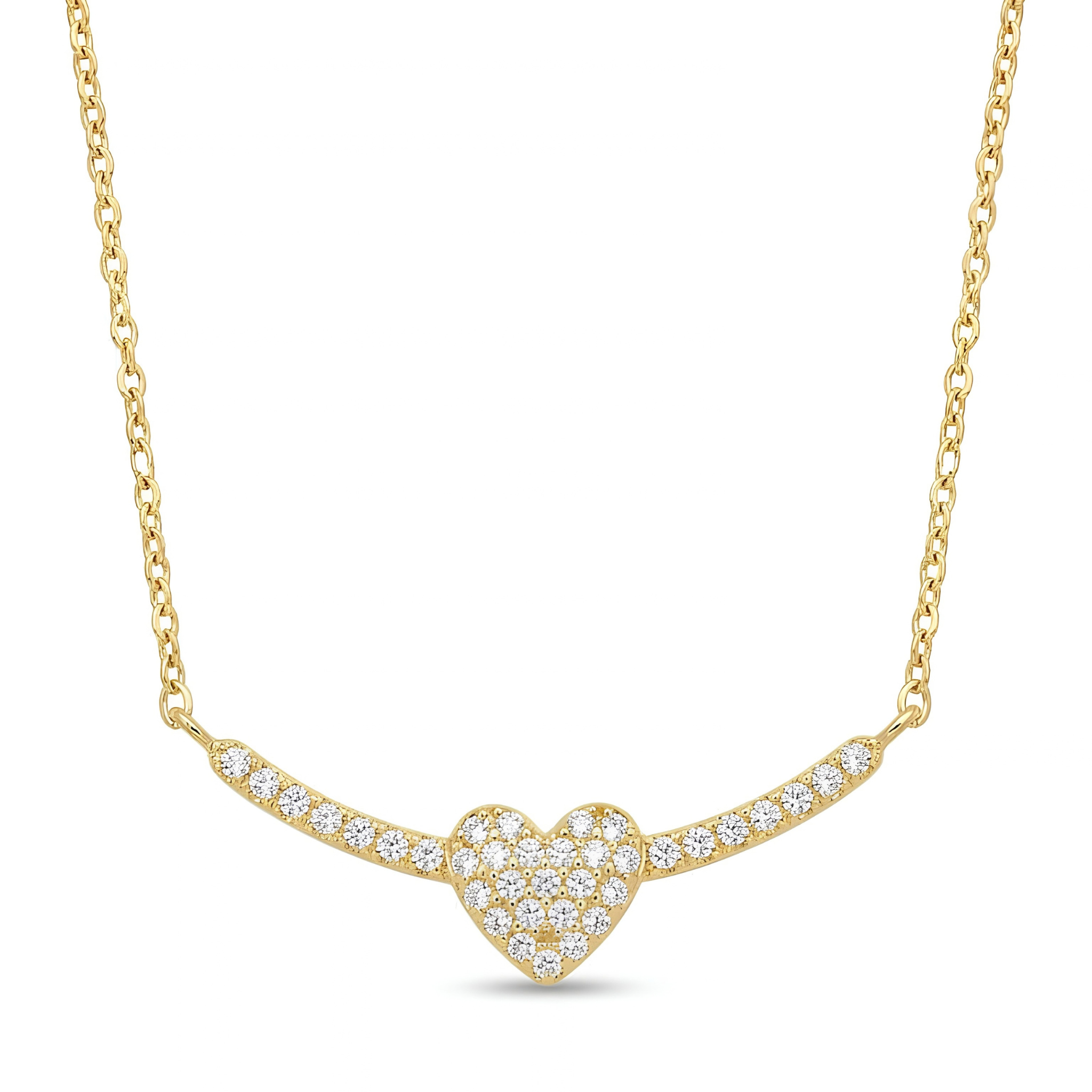 Radiant Heart & Sparkle Bar Solitaire Necklace