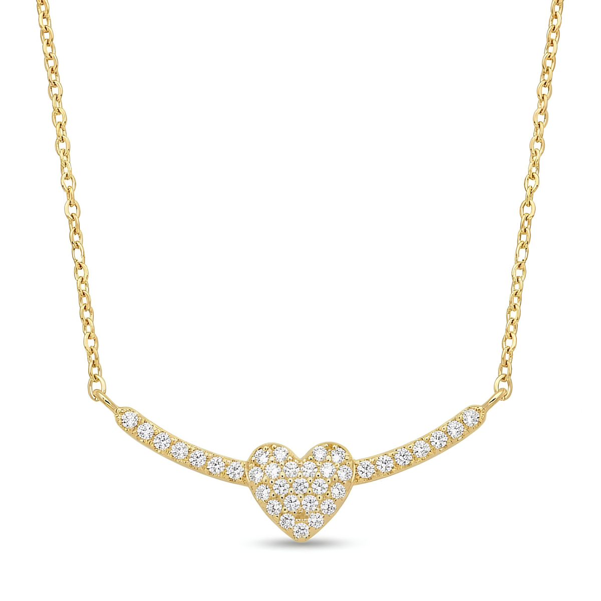 Radiant Heart & Sparkle Bar Solitaire Necklace
