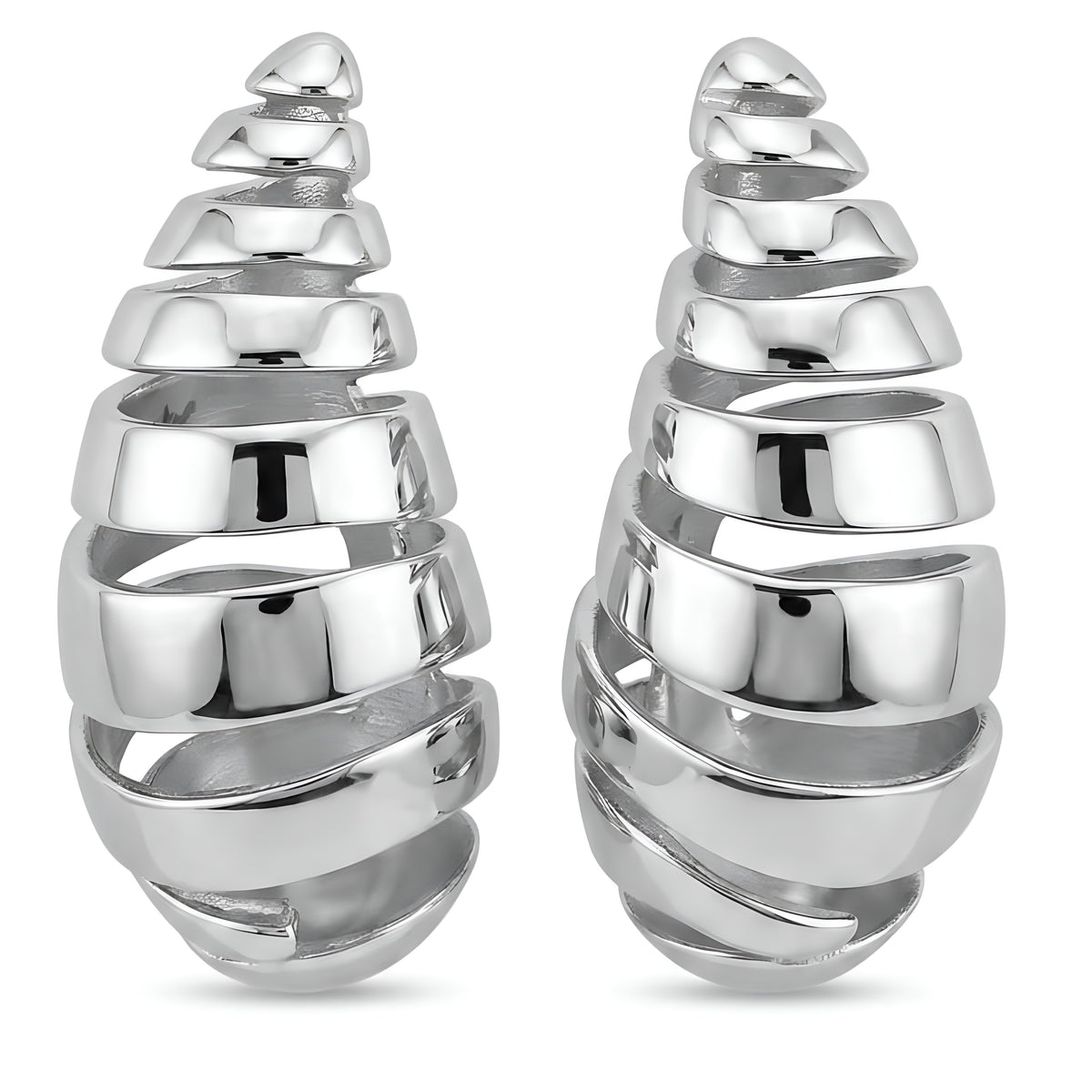 Spiral Silver Plated Teardrops