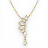 Marquise Bezel Cascade Diamond Pendant Necklace