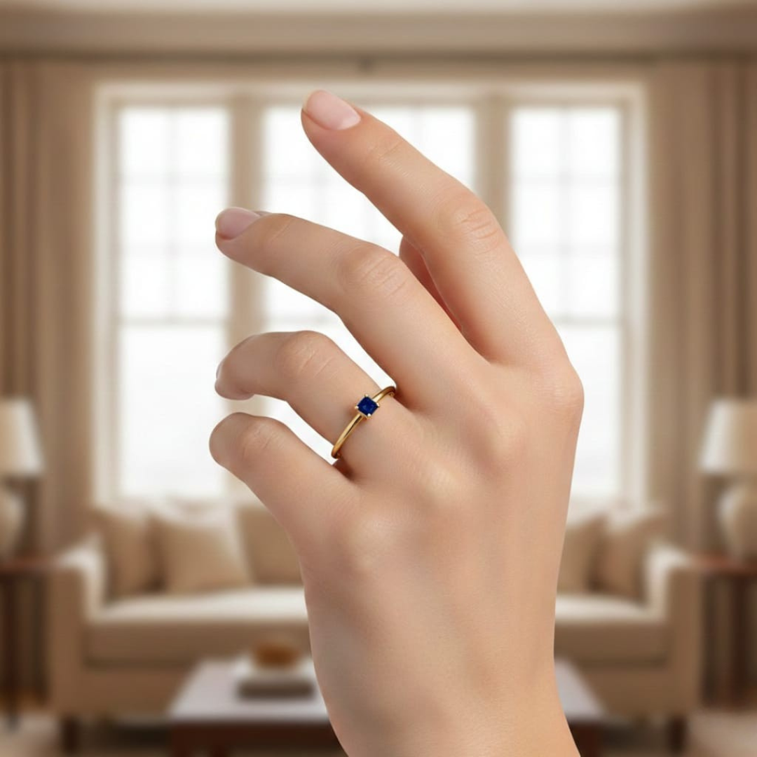 Operose sea blue zircon Ring