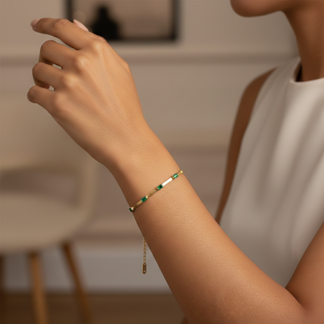 Emerald studded bracelet