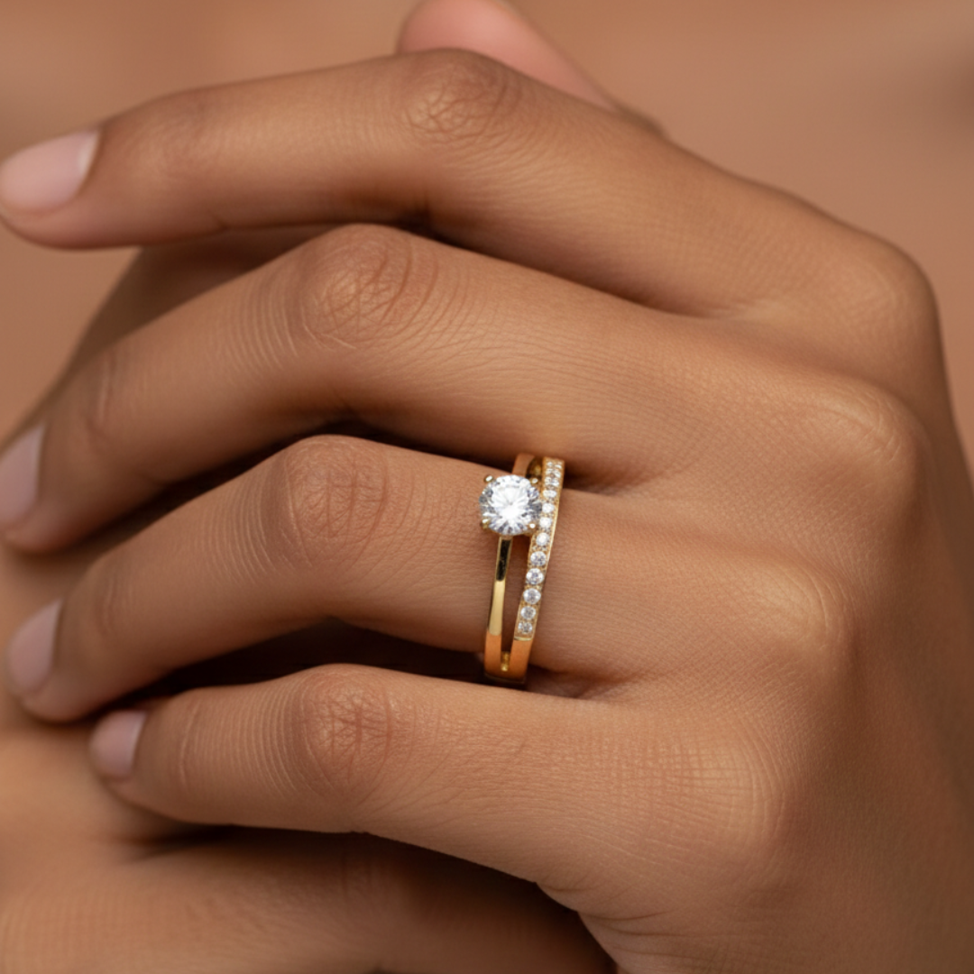 double wear gold plated ring