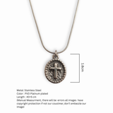 Hammered Cross Medallion Silver Pendant
