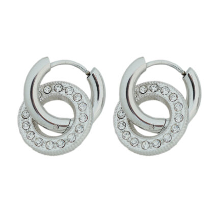 silver plated donuts hoops d473