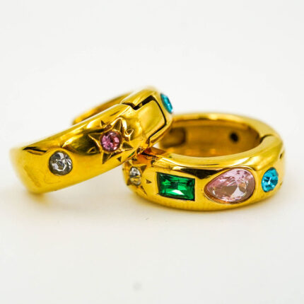Multi stoned zircon hoops D598