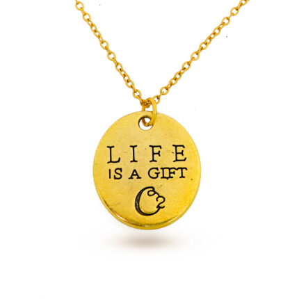 life is a gift pendent both side engraved